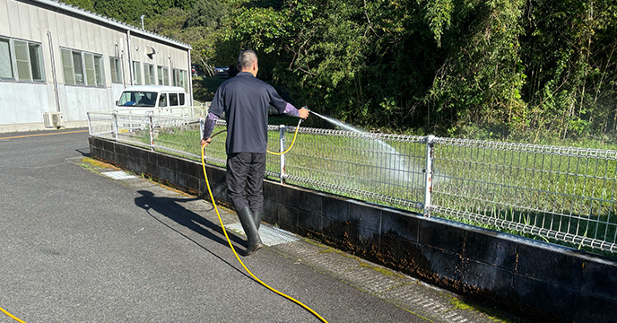 ムカデ、ヤスデ駆除粉剤散布
